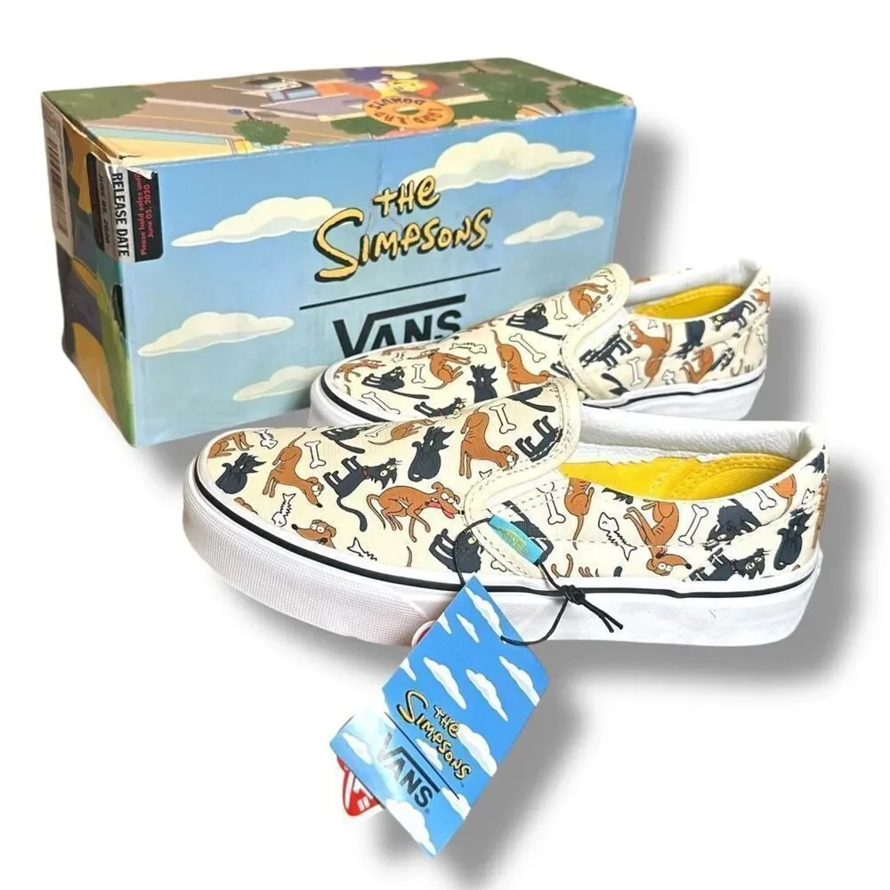 Vans x The Simpsons Family Pets Classic Slip‑On Youth Kids Size 4 NIB